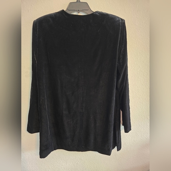 VTG R&M Richards By Karen Kwong Tunic Jacket 14W Black Velvet Padded Y2k - Picture 12 of 12